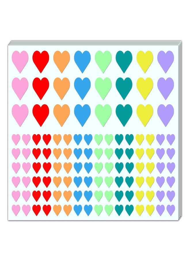 TownStix 3000 Pieces, 1/2 inch & 1 inch - Colored Heart Stickers Sheets for Kids - 2 Sizes, 8 Colors - Image 1